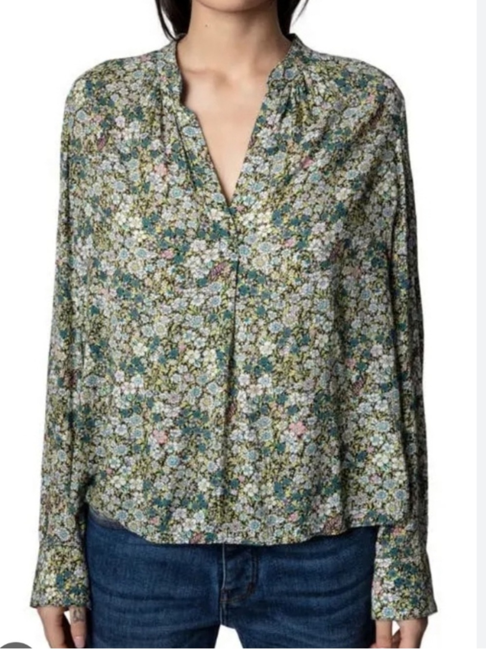 Zadig & Voltaire Sz S Blouse Tink Crinkle Liberty Garden Floral Designer Luxury.